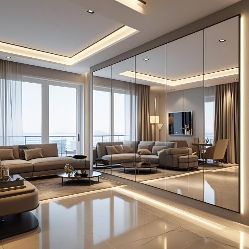 استفاده از آینه برای بزرگ_تر نشان دادن خانه