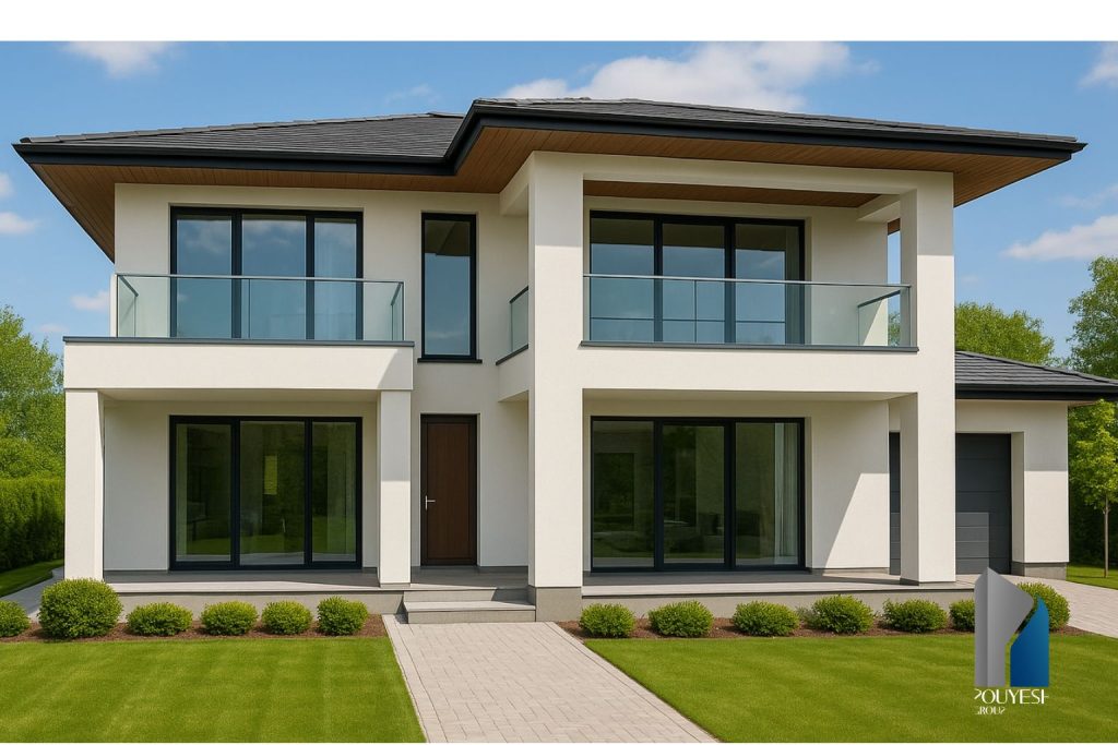 Modern Duplex with Wooden Accents